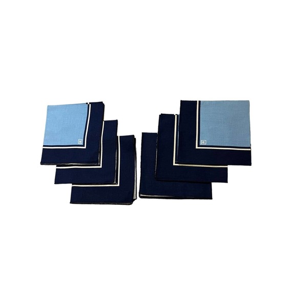 Anne Klein Other - Anne Klein Blue And White Dinner Napkins 17 x 16 Set of 6 Vintage